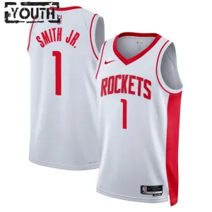Camiseta Houston Rockets Jabari Smith JR 1 Association Edition Blanco Swingman para Niño