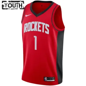 Camiseta Houston Rockets Jabari Smith JR 1 Icon Edition Rojo Swingman para Niño