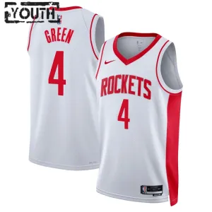 Camiseta Houston Rockets Jalen Green 0 Association Edition Blanco Swingman para Niño