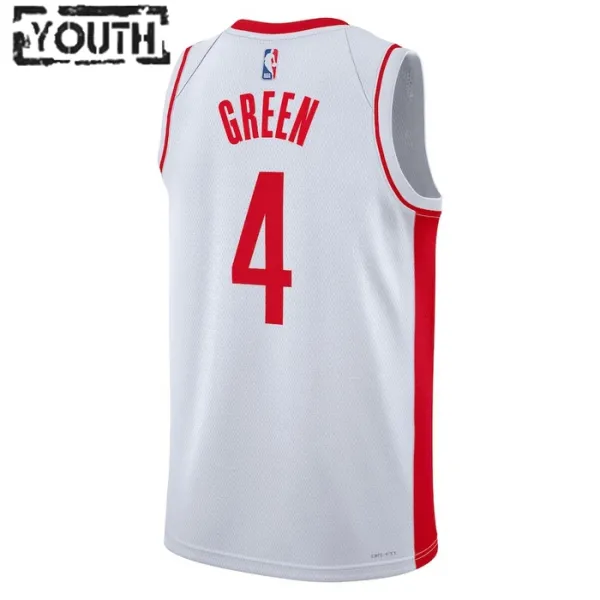 Camiseta Houston Rockets Jalen Green 0 Association Edition Blanco Swingman para Niño