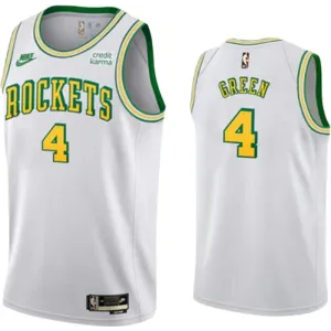 Camiseta Houston Rockets Jalen Green 0 Classic Edition 2022-23 Blanco Swingman para Hombre