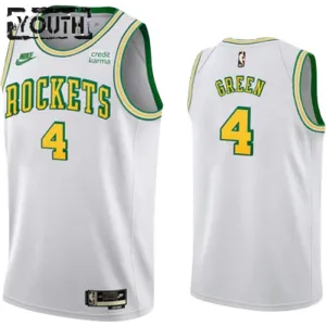 Camiseta Houston Rockets Jalen Green 0 Classic Edition 2022-23 Blanco Swingman para Niño