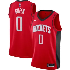 Camiseta Houston Rockets Jalen Green 0 Icon Edition Rojo Swingman para Hombre