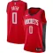 Camiseta Houston Rockets Jalen Green 0 Icon Edition Rojo Swingman para Hombre