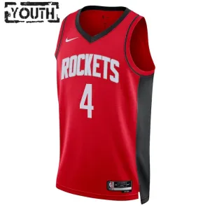Camiseta Houston Rockets Jalen Green 0 Icon Edition Rojo Swingman para Niño