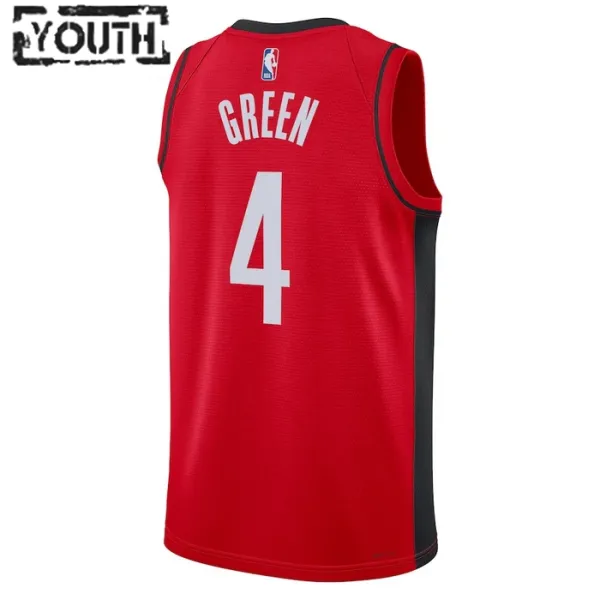 Camiseta Houston Rockets Jalen Green 0 Icon Edition Rojo Swingman para Niño