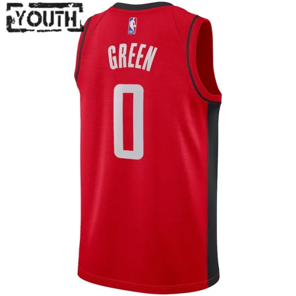 Camiseta Houston Rockets Jalen Green 0 Icon Edition Rojo Swingman para Niño