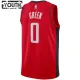 Camiseta Houston Rockets Jalen Green 0 Icon Edition Rojo Swingman para Niño