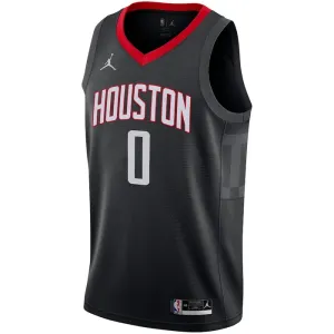 Camiseta Houston Rockets Jalen Green 0 Statement Edition Negro Swingman para Hombre