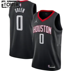Camiseta Houston Rockets Jalen Green 0 Statement Edition Negro Swingman para Niño