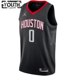 Camiseta Houston Rockets Jalen Green 0 Statement Edition Negro Swingman para Niño