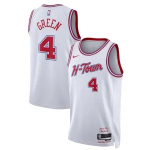 Camiseta Houston Rockets Jalen Green 4 City Edition 2023-24 Blanco Swingman para Hombre