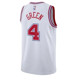 Camiseta Houston Rockets Jalen Green 4 City Edition 2023-24 Blanco Swingman para Hombre