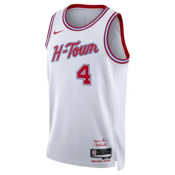 Camiseta Houston Rockets Jalen Green 4 City Edition 2023-24 Blanco Swingman para Hombre
