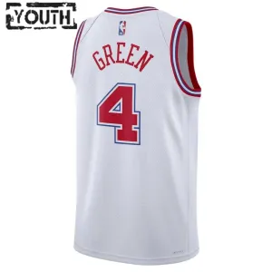 Camiseta Houston Rockets Jalen Green 4 City Edition 2023-24 Blanco Swingman para Niño