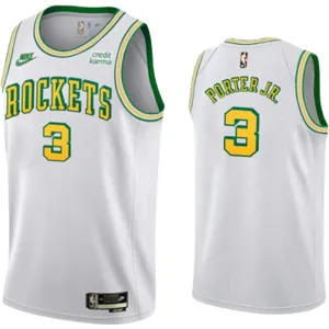 Camiseta Houston Rockets Kevin Porter JR 3 Classic Edition 2022-23 Blanco Swingman para Hombre