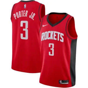 Camiseta Houston Rockets Kevin Porter JR 3 Icon Edition Rojo Swingman para Hombre