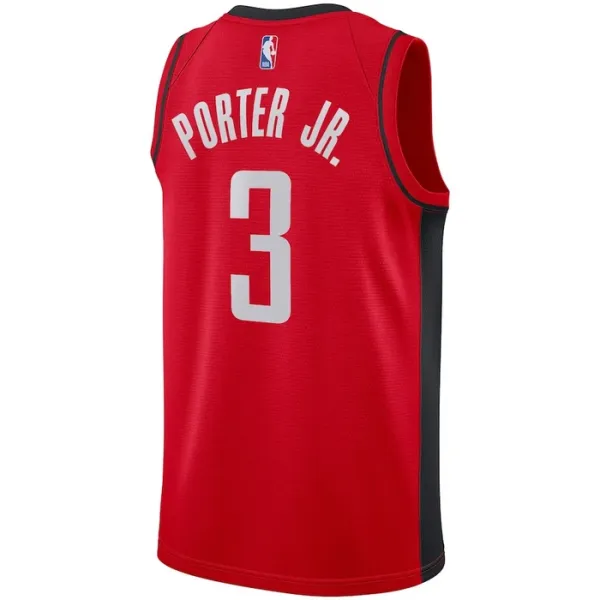 Camiseta Houston Rockets Kevin Porter JR 3 Icon Edition Rojo Swingman para Hombre
