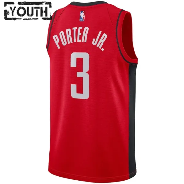 Camiseta Houston Rockets Kevin Porter JR 3 Icon Edition Rojo Swingman para Niño