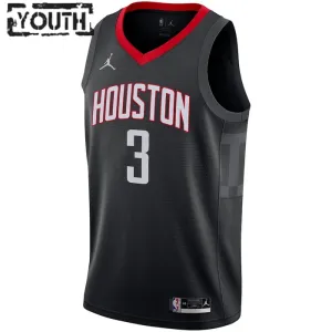 Camiseta Houston Rockets Kevin Porter JR 3 Statement Edition Negro Swingman para Niño