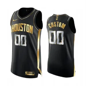 Camiseta Houston Rockets Limited Golden Edition Personalizada Negro Swingman para Hombre