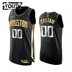 Camiseta Houston Rockets Limited Golden Edition Personalizada Negro Swingman para Niño