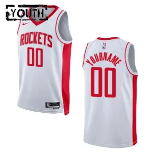 Camiseta Houston Rockets Personalizada Association Edition Blanco Swingman para Niño