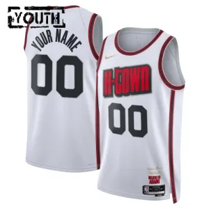 Camiseta Houston Rockets Personalizada City Edition 2024-25 Blanco Swingman para Niño