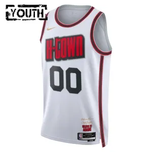 Camiseta Houston Rockets Personalizada City Edition 2024-25 Blanco Swingman para Niño