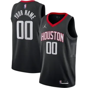Camiseta Houston Rockets Personalizada Statement Edition Negro Swingman para Hombre