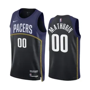 Camiseta Indiana Pacers Bennedict Mathurin 00 Black City Edition 2022-23 Swingman para Hombre