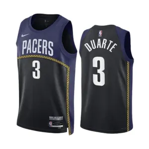Camiseta Indiana Pacers Chris Duarte 3 Black City Edition 2022-23 Swingman para Hombre