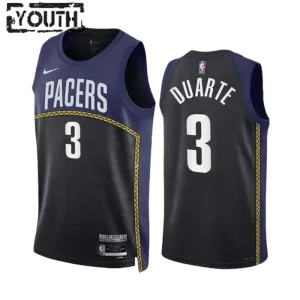 Camiseta Indiana Pacers Chris Duarte 3 Black City Edition 2022-23 Swingman para Niño