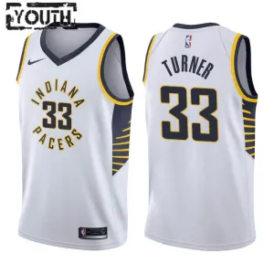 Camiseta Indiana Pacers Myles Turner 33 Association Edition Blanco Swingman para Niño