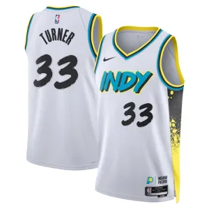 Camiseta Indiana Pacers Myles Turner City Edition 2024-25 Blanco Swingman para Hombre