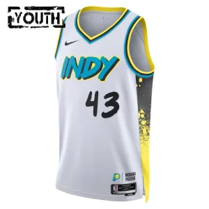 Camiseta Indiana Pacers Pascal Siakam City Edition 2024-25 Blanco Swingman para Niño