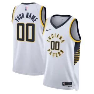Camiseta Indiana Pacers Personalizada Association Edition Blanco Swingman para Hombre