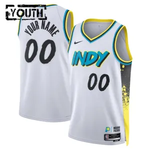 Camiseta Indiana Pacers Personalizada City Edition 2024-25 Blanco Swingman para Niño