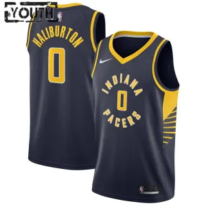 Camiseta Indiana Pacers Tyrese Haliburton 0 Icon Edition Swingman para Niño