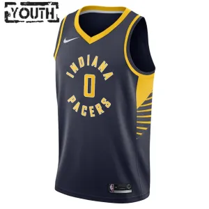 Camiseta Indiana Pacers Tyrese Haliburton 0 Icon Edition Swingman para Niño