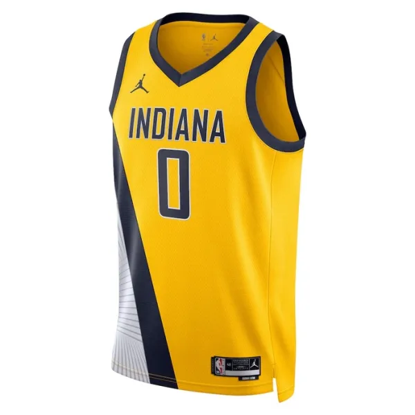 Camiseta Indiana Pacers Tyrese Haliburton 0 Statement Edition Swingman para Hombre