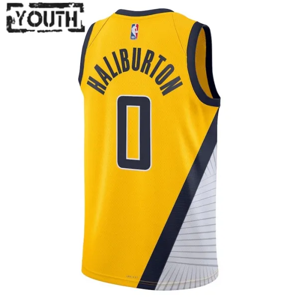 Camiseta Indiana Pacers Tyrese Haliburton 0 Statement Edition Swingman para Niño