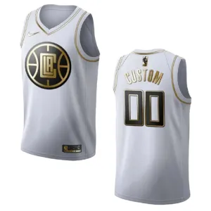 Camiseta LA Clippers Golden Edition Personalizada Blanco Swingman para Hombre