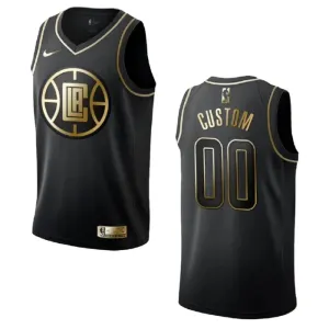 Camiseta LA Clippers Golden Edition Personalizada Negro Swingman para Hombre