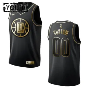 Camiseta LA Clippers Golden Edition Personalizada Negro Swingman para Niño