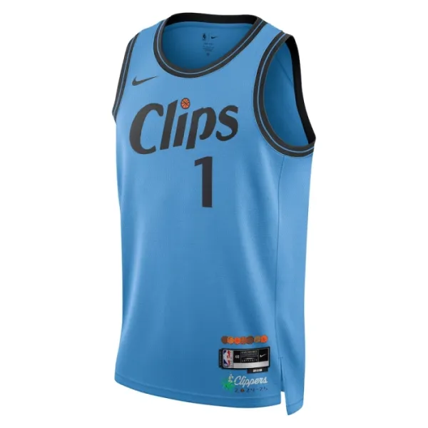 Camiseta LA Clippers James Harden City Edition 2024-25 Azul Swingman para Hombre