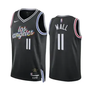 Camiseta LA Clippers John Wall 11 City Edition 2022-23 Negro Swingman para Hombre