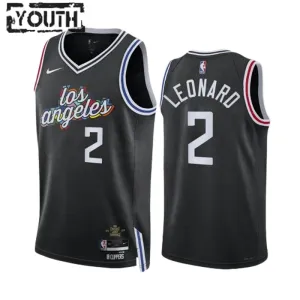 Camiseta LA Clippers Kawhi Leonard 2 City Edition 2022-23 Negro Swingman para Niño Camiseta LA Clippers Kawhi Leonard 2 City Edition 2022-23 Negro Swingman para Niño