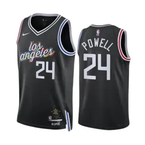 Camiseta LA Clippers Norman Powell 24 City Edition 2022-23 Negro Swingman para Hombre