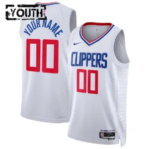 Camiseta LA Clippers Personalizada Association Edition Blanco Swingman para Niño